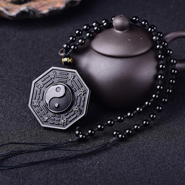 Black Obsidian Yin Yang Necklace