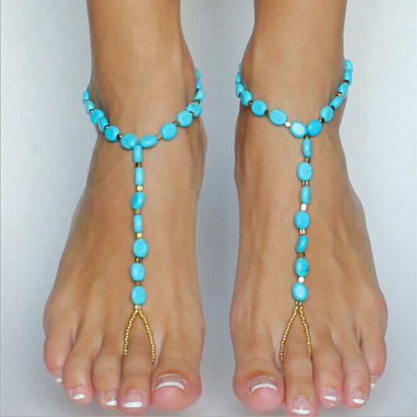 Turquoise Bead Anklet - Whole Body Source