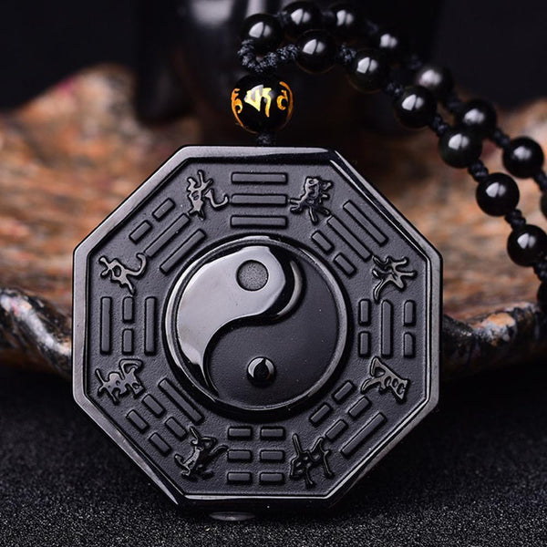 Black Obsidian Yin Yang Necklace